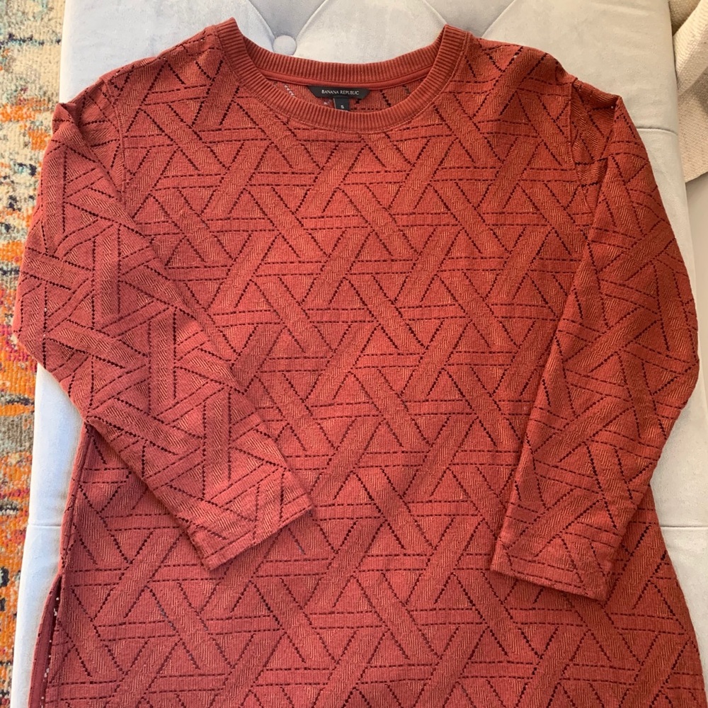 Banana Republic Rust Colored 3/4 sleeve top